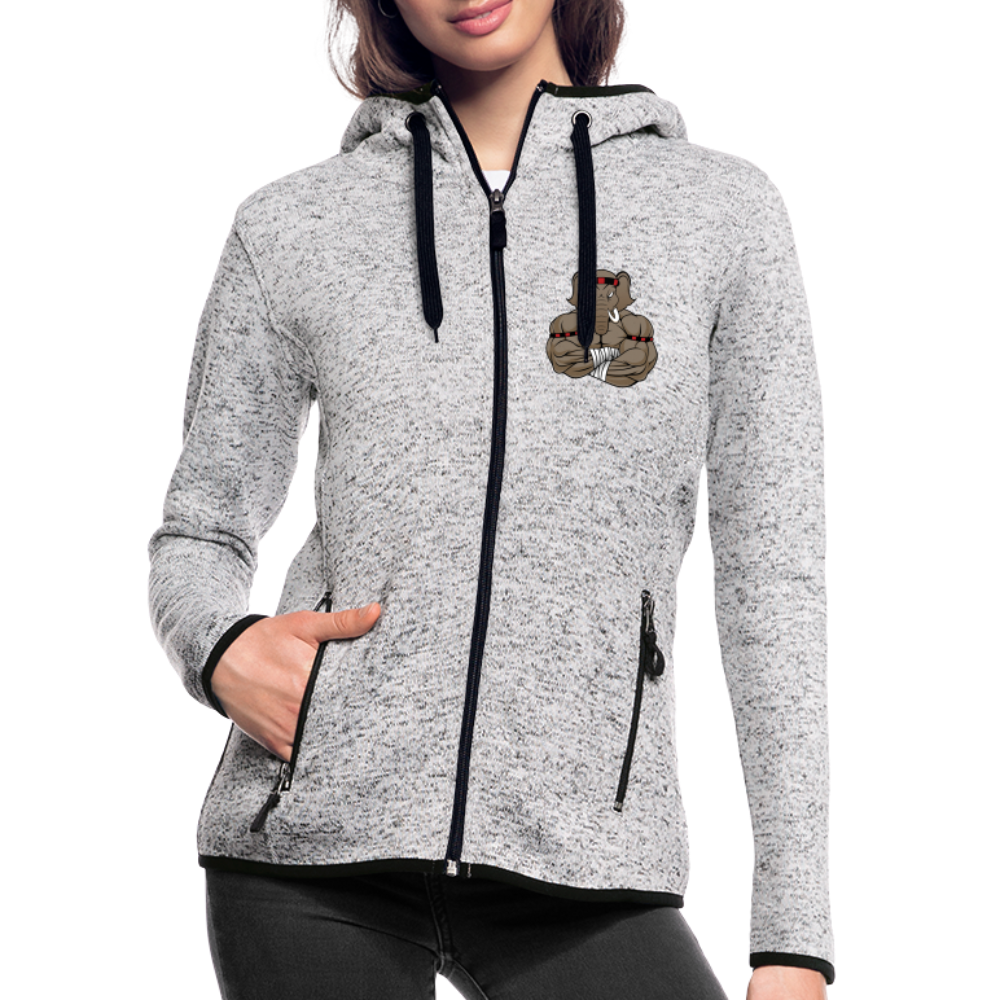 Veste à capuche polaire pour femmes - gris clair chiné