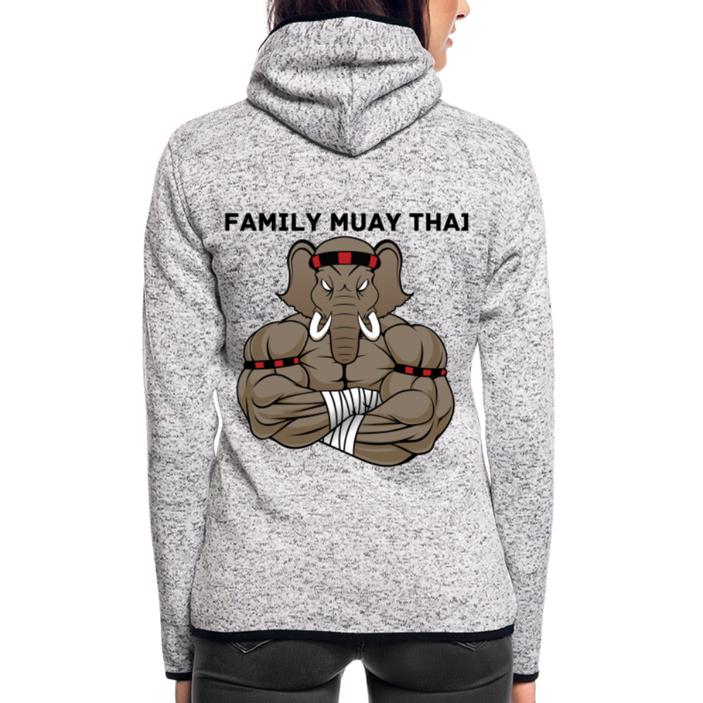 Veste à capuche polaire pour femmes - gris clair chiné