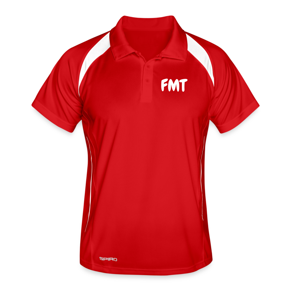 Polo respirant Homme - rouge/blanc