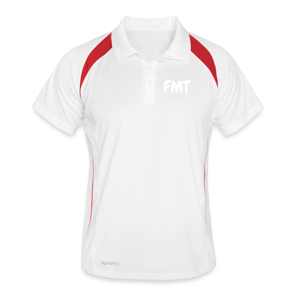 Polo respirant Homme - blanc/rouge