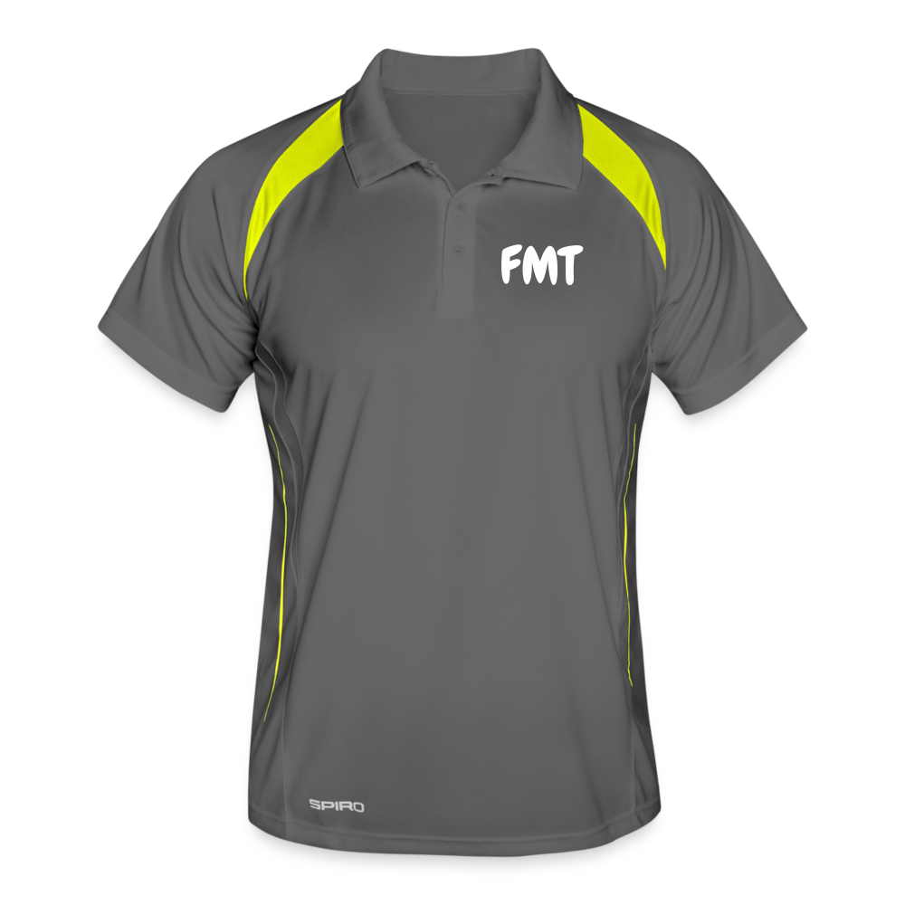 Polo respirant Homme - gris/vert citron